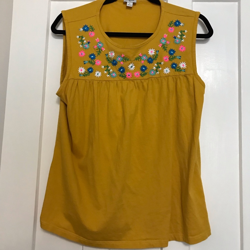 JCREW WOMENS MUSTARD YELLOW SLEEVELESS TANK SIZE L